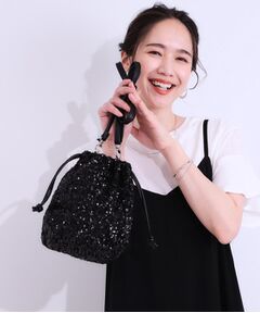 SHOO・LA・RUE / シューラルー ショルダーバッグ | スパンコール巾着ショルダーバッグ