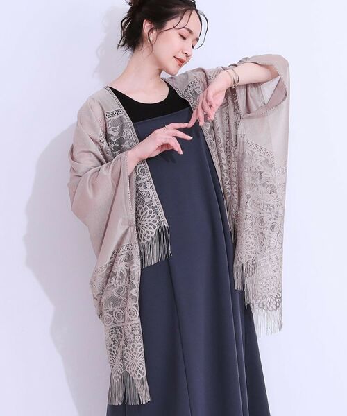Laraaji ララージ　カシミヤ95%　ポンチョ セール】 花柄レースポンチョ （ポンチョ）｜SHOO・LA・RUE