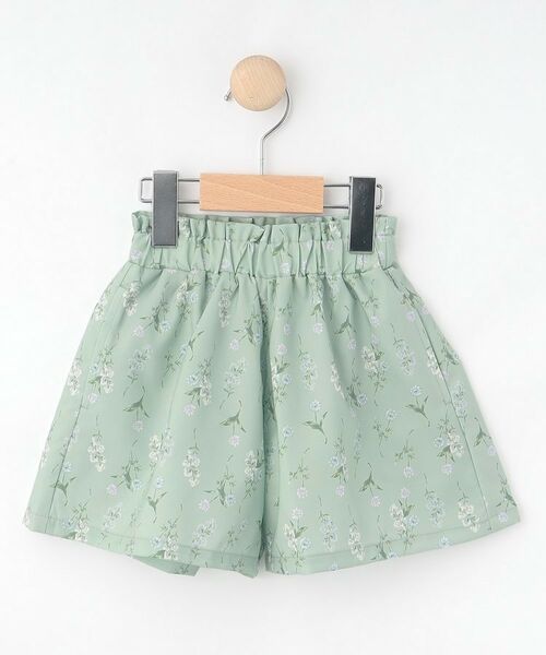 SHOO・LA・RUE / シューラルー ショート・ハーフ・半端丈パンツ | 【100-150cm/撥水】上品なボタニカル柄 ハートポケットショートパンツ | 詳細1