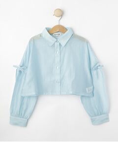 SHOO・LA・RUE / シューラルー シャツ・ブラウス | 【130-150cm】程よい肌見せが叶う クロップドシアーシャツ