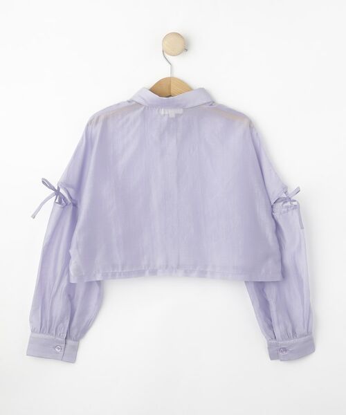 SHOO・LA・RUE / シューラルー シャツ・ブラウス | 【130-150cm】程よい肌見せが叶う クロップドシアーシャツ | 詳細2