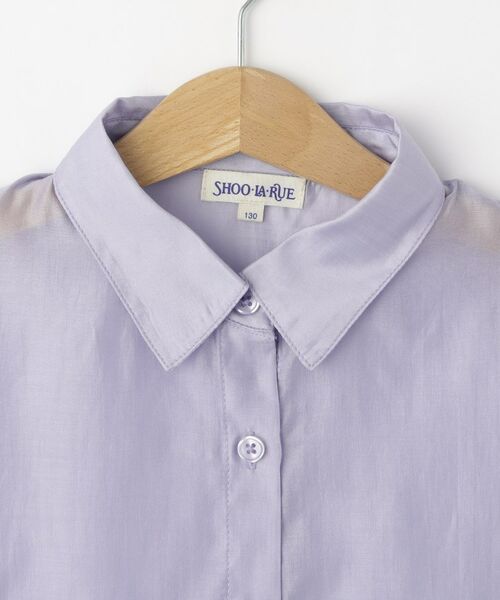 SHOO・LA・RUE / シューラルー シャツ・ブラウス | 【130-150cm】程よい肌見せが叶う クロップドシアーシャツ | 詳細3