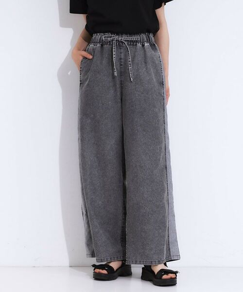SHOO・LA・RUE / シューラルー デニムパンツ | 【S-LL】サイドラインがアクセント イージーデニムパンツ | 詳細1