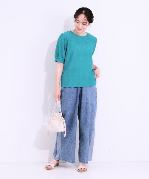 SHOO・LA・RUE / シューラルー デニムパンツ | 【S-LL】サイドラインがアクセント イージーデニムパンツ | 詳細17