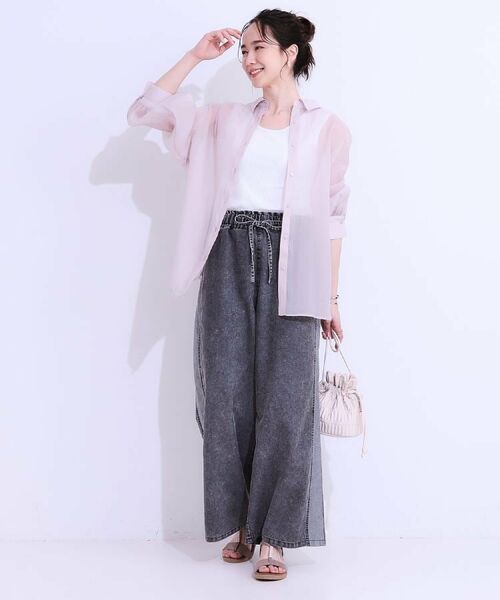 SHOO・LA・RUE / シューラルー デニムパンツ | 【S-LL】サイドラインがアクセント イージーデニムパンツ | 詳細19