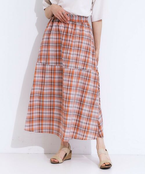 SHOO・LA・RUE / シューラルー ロング・マキシ丈スカート | 【S-LL】シルエットが変えられる チェック柄リボンフレアスカート | 詳細11