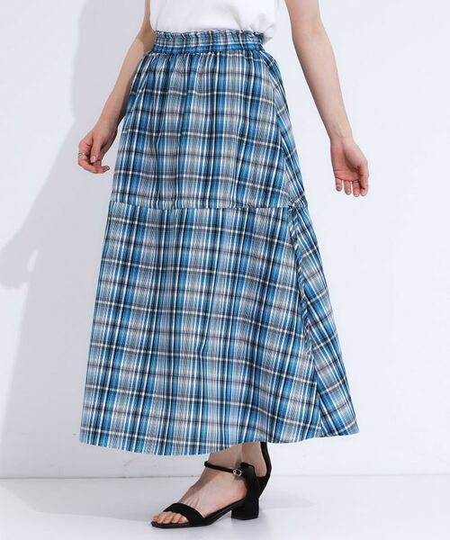 SHOO・LA・RUE / シューラルー ロング・マキシ丈スカート | 【S-LL】シルエットが変えられる チェック柄リボンフレアスカート | 詳細19