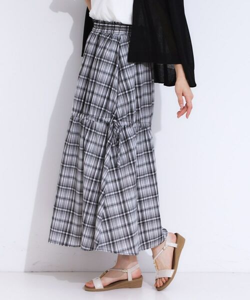 SHOO・LA・RUE / シューラルー ロング・マキシ丈スカート | 【S-LL】シルエットが変えられる チェック柄リボンフレアスカート | 詳細2