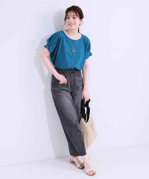 SHOO・LA・RUE / シューラルー Tシャツ | 【S-LL/ひんやり/UV/プチプラ】お袖タックで好印象 デザインTシャツ | 詳細6