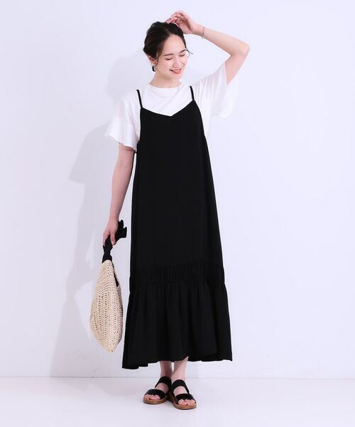 SHOO・LA・RUE / シューラルー ワンピース | 【ひんやり】シャーリングがアクセントに 大人のデザインキャミワンピース | 詳細1