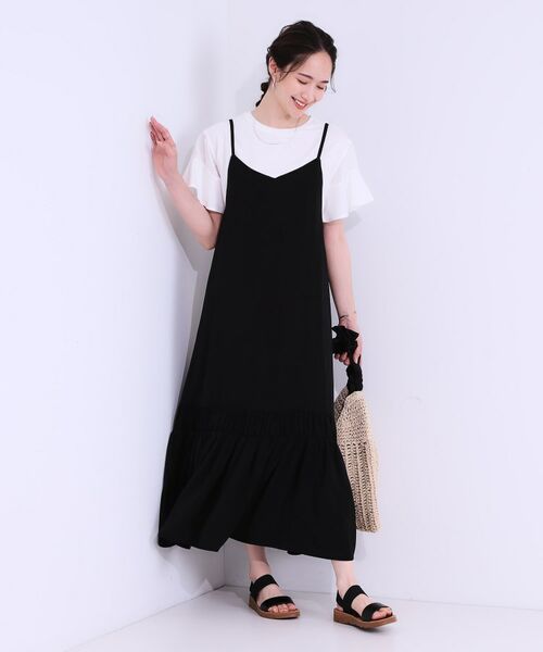 SHOO・LA・RUE / シューラルー ワンピース | 【ひんやり】シャーリングがアクセントに 大人のデザインキャミワンピース | 詳細3