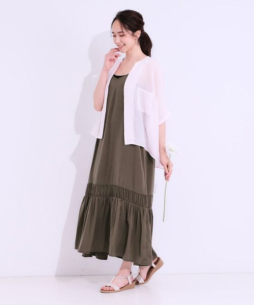 SHOO・LA・RUE / シューラルー ワンピース | 【ひんやり】シャーリングがアクセントに 大人のデザインキャミワンピース | 詳細6