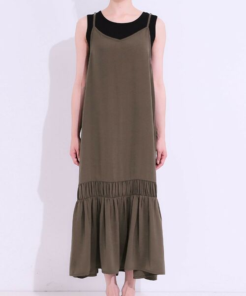 SHOO・LA・RUE / シューラルー ワンピース | 【ひんやり】シャーリングがアクセントに 大人のデザインキャミワンピース | 詳細9