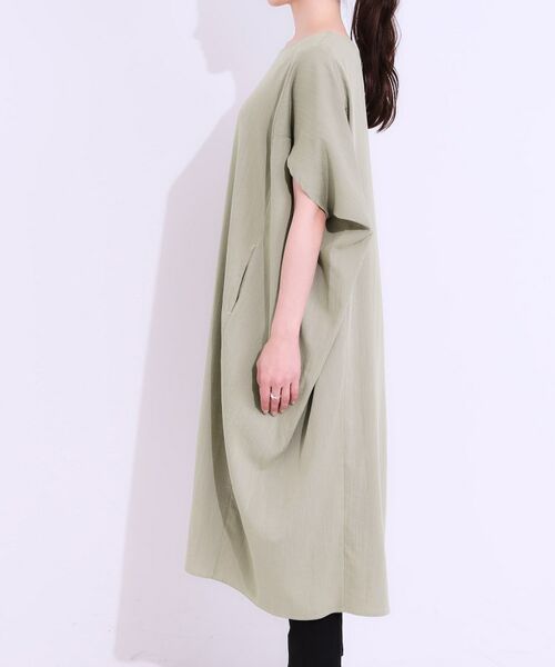 SHOO・LA・RUE / シューラルー ミニ丈・ひざ丈ワンピース | 【S-LL】楽にサマ見え コクーンシルエットの涼やかワンピース | 詳細10