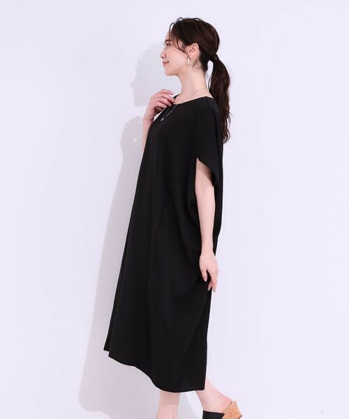 SHOO・LA・RUE / シューラルー ミニ丈・ひざ丈ワンピース | 【S-LL】楽にサマ見え コクーンシルエットの涼やかワンピース | 詳細2