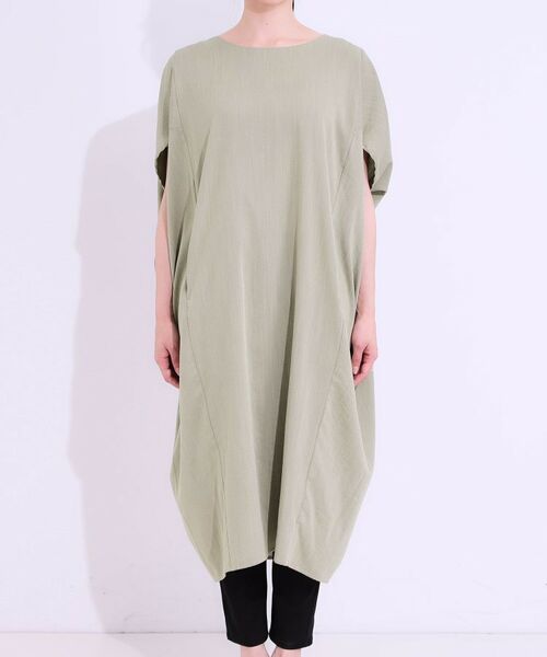 SHOO・LA・RUE / シューラルー ミニ丈・ひざ丈ワンピース | 【S-LL】楽にサマ見え コクーンシルエットの涼やかワンピース | 詳細9