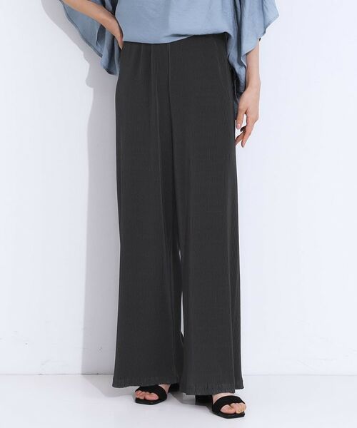 SHOO・LA・RUE / シューラルー パンツ | 【S-LL】さらさら楽ちん プリーツ ワイドパンツ | 詳細1