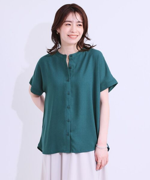 SHOO・LA・RUE / シューラルー シャツ・ブラウス | 【洗える/プチプラ】大人の抜け感をプラスする バンドカラーシャツ | 詳細13