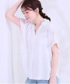 SHOO・LA・RUE / シューラルー シャツ・ブラウス | 【洗える/S-LL/プチプラ】さらっとすっきりきれい見え スキッパーブラウス