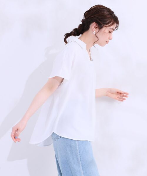 SHOO・LA・RUE / シューラルー シャツ・ブラウス | 【洗える/S-LL/プチプラ】さらっとすっきりきれい見え スキッパーブラウス | 詳細10