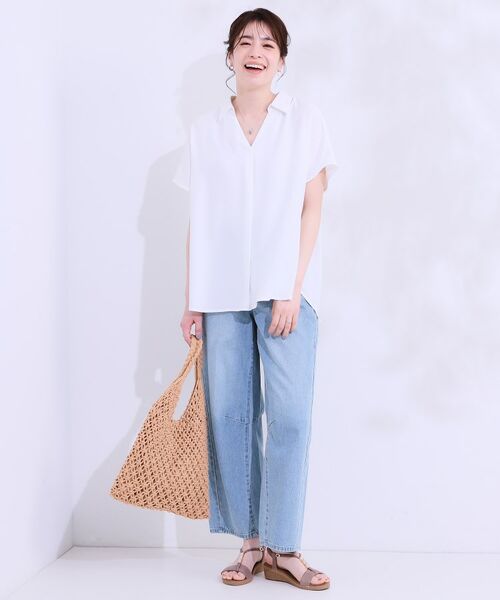 SHOO・LA・RUE / シューラルー シャツ・ブラウス | 【洗える/S-LL/プチプラ】さらっとすっきりきれい見え スキッパーブラウス | 詳細11