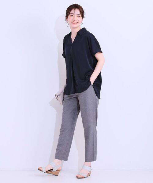 SHOO・LA・RUE / シューラルー シャツ・ブラウス | 【洗える/S-LL/プチプラ】さらっとすっきりきれい見え スキッパーブラウス | 詳細3