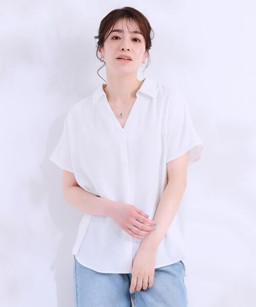 SHOO・LA・RUE / シューラルー シャツ・ブラウス | 【洗える/S-LL/プチプラ】さらっとすっきりきれい見え スキッパーブラウス | 詳細9