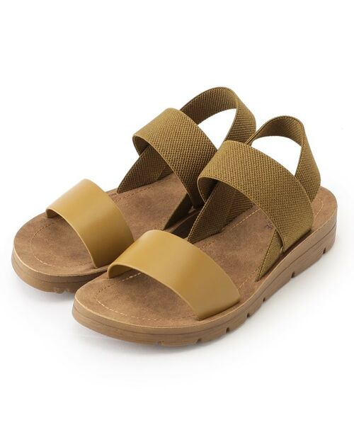 SHOO・LA・RUE / シューラルー サンダル | アンクルゴムフラットサンダル(マスタード(033))