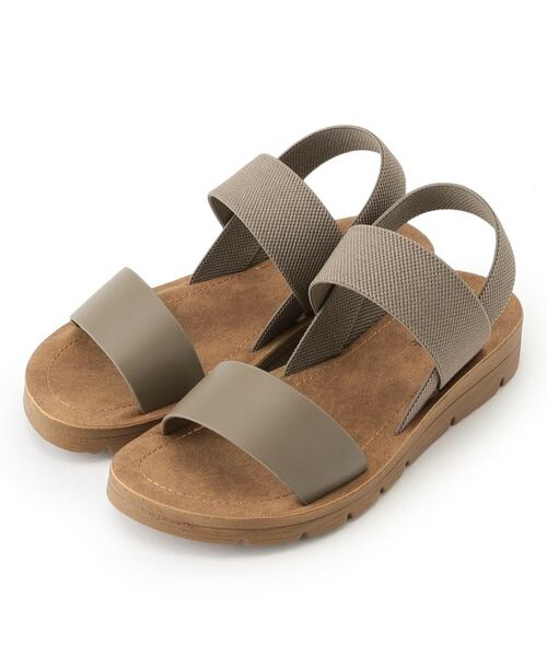 SHOO・LA・RUE / シューラルー サンダル | アンクルゴムフラットサンダル(グレージュ(050))