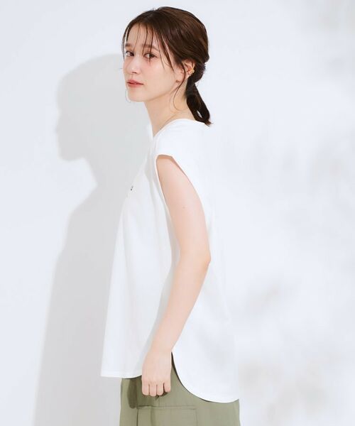 SHOO・LA・RUE / シューラルー カットソー | 【ひんやり/汗ジミ軽減/UVカット】 ロゴプリントノースリーブTシャツ | 詳細2