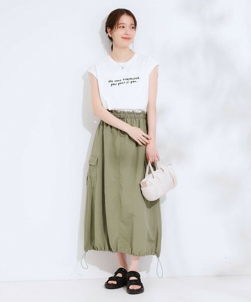 SHOO・LA・RUE / シューラルー カットソー | 【ひんやり/汗ジミ軽減/UVカット】 ロゴプリントノースリーブTシャツ | 詳細3