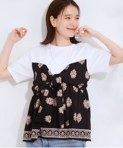 SHOO・LA・RUE / シューラルー カットソー | 【S-LL】スカーフ巻きレイヤード風Tシャツ