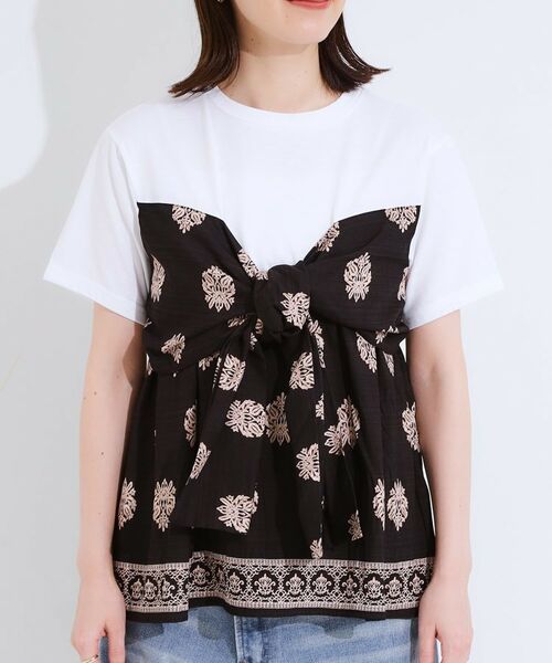 SHOO・LA・RUE / シューラルー カットソー | 【S-LL】スカーフ巻きレイヤード風Tシャツ | 詳細9