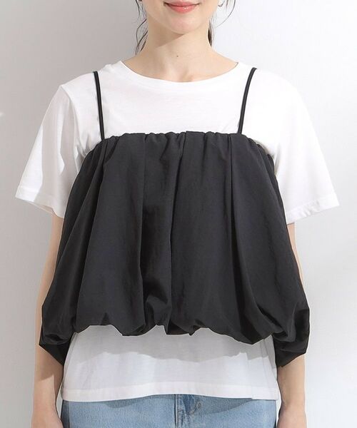SHOO・LA・RUE / シューラルー その他トップス | 【S-LL/2点セット】バルーンキャミ+Tシャツセット | 詳細10