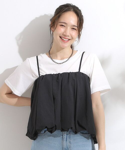 SHOO・LA・RUE / シューラルー その他トップス | 【S-LL/2点セット】バルーンキャミ+Tシャツセット | 詳細5