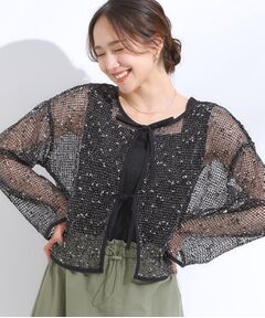 SHOO・LA・RUE / シューラルー カーディガン・ボレロ | 【前後2WAY】夏でもさらりと羽織れる メッシュリボンカーディガン