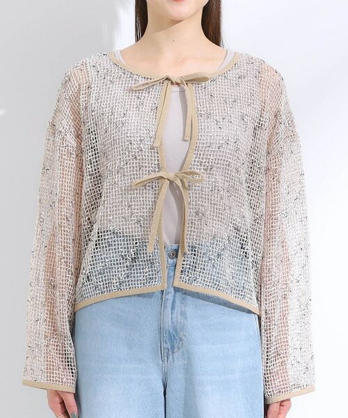 SHOO・LA・RUE / シューラルー カーディガン・ボレロ | 【前後2WAY】夏でもさらりと羽織れる メッシュリボンカーディガン | 詳細21