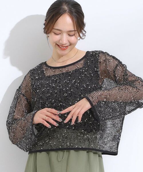 SHOO・LA・RUE / シューラルー カーディガン・ボレロ | 【前後2WAY】夏でもさらりと羽織れる メッシュリボンカーディガン | 詳細8