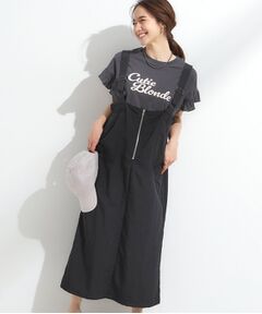 SHOO・LA・RUE / シューラルー ミニ丈・ひざ丈ワンピース | 【S-LL】ナイロンハーフジップジャンスカ