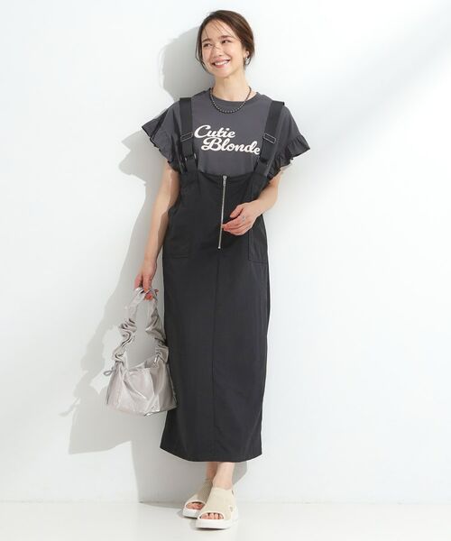 SHOO・LA・RUE / シューラルー ミニ丈・ひざ丈ワンピース | 【S-LL】ナイロンハーフジップジャンスカ | 詳細2