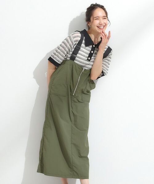 SHOO・LA・RUE / シューラルー ミニ丈・ひざ丈ワンピース | 【S-LL】ナイロンハーフジップジャンスカ | 詳細5