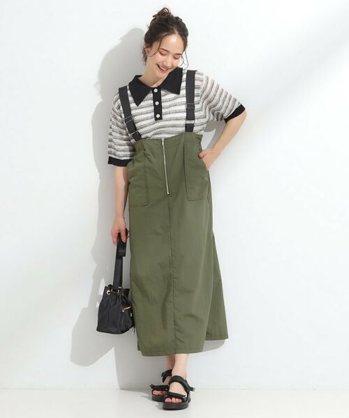 SHOO・LA・RUE / シューラルー ミニ丈・ひざ丈ワンピース | 【S-LL】ナイロンハーフジップジャンスカ | 詳細6