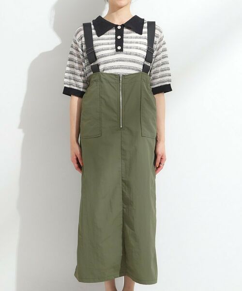 SHOO・LA・RUE / シューラルー ミニ丈・ひざ丈ワンピース | 【S-LL】ナイロンハーフジップジャンスカ | 詳細9