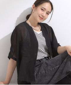 SHOO・LA・RUE / シューラルー シャツ・ブラウス | 程よいシアー感 ポケットドルマン5分袖シャツ