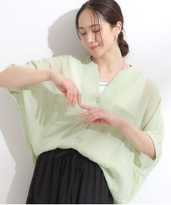 SHOO・LA・RUE / シューラルー シャツ・ブラウス | 程よいシアー感 ポケットドルマン5分袖シャツ