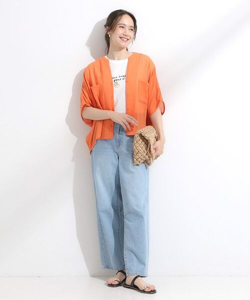 SHOO・LA・RUE / シューラルー シャツ・ブラウス | 程よいシアー感 ポケットドルマン5分袖シャツ | 詳細15