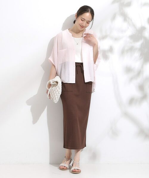 SHOO・LA・RUE / シューラルー シャツ・ブラウス | 程よいシアー感 ポケットドルマン5分袖シャツ | 詳細19