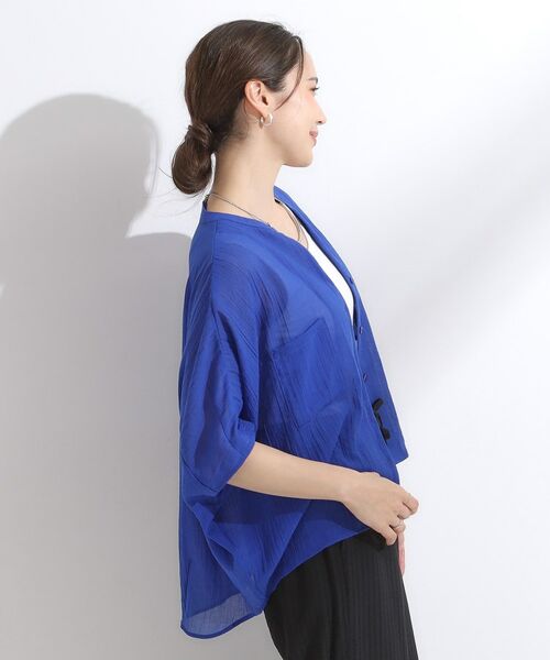 SHOO・LA・RUE / シューラルー シャツ・ブラウス | 程よいシアー感 ポケットドルマン5分袖シャツ | 詳細2