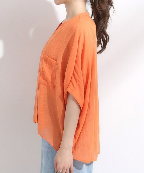 SHOO・LA・RUE / シューラルー シャツ・ブラウス | 程よいシアー感 ポケットドルマン5分袖シャツ | 詳細30