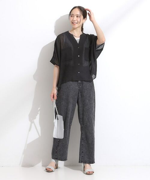 SHOO・LA・RUE / シューラルー シャツ・ブラウス | 程よいシアー感 ポケットドルマン5分袖シャツ | 詳細7